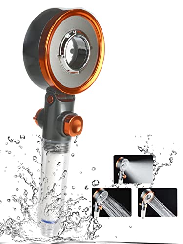 Image of Ecom City Filtered Hand Held Shower Head Ionic Shower Head Help Reduces hair loss.Shower Filter Rainfall Spa Water Saving, Purifies Water, Remove Chlorine (Silver Orange)