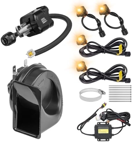 KEMIMOTO UTV Turn Signal Kit with Column Switch and 110D Horn, Pr...