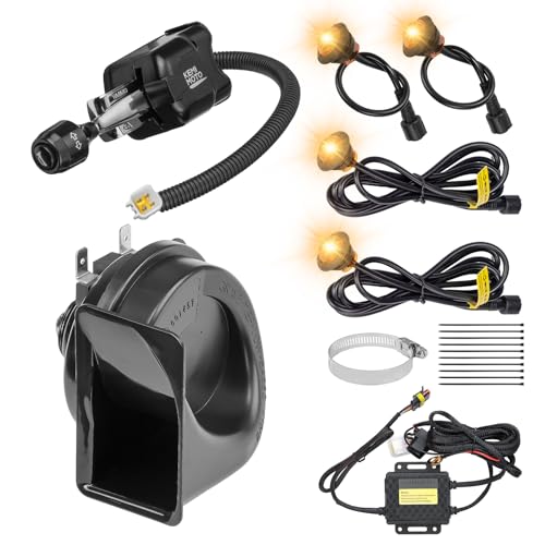 KEMIMOTO UTV Turn Signal Kit with Column Switch and 110D Horn Pre-Wired Plug and Play Universal Street Legal Blinker with Lever Switch Compatible with Polaris Can-Am Golf Cart Teryx CFMOTO