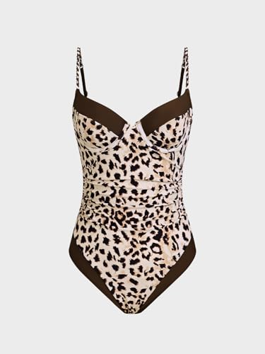 Image of CUPSHE Women's Underwire One Piece Swimsuit V Neck Ruched Bathing Suit