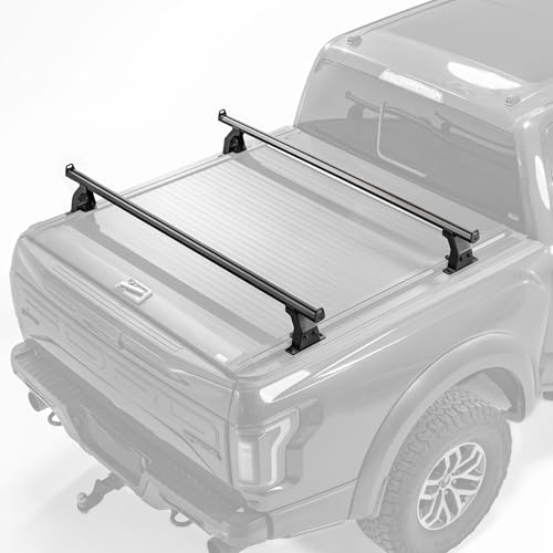 Image of 65.4'' Adjustable Truck Bed Rack Cross Bars(2-Pack) for Mid-Size Trucks, T-Slot Tonneau Cross Bars Compatible with Retractable Hard Tonneau Covers |Top Slide Mount Truck Bed Rack