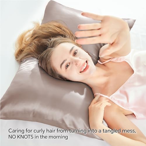 BEDELITE Satin Pillowcase with Zipper, Rose Taupe King Size Pillow Cases Set of 2, Super Soft and Cooling Similar to Silk Pillow Cases, Gift for Women Men(20x36 Inches)
