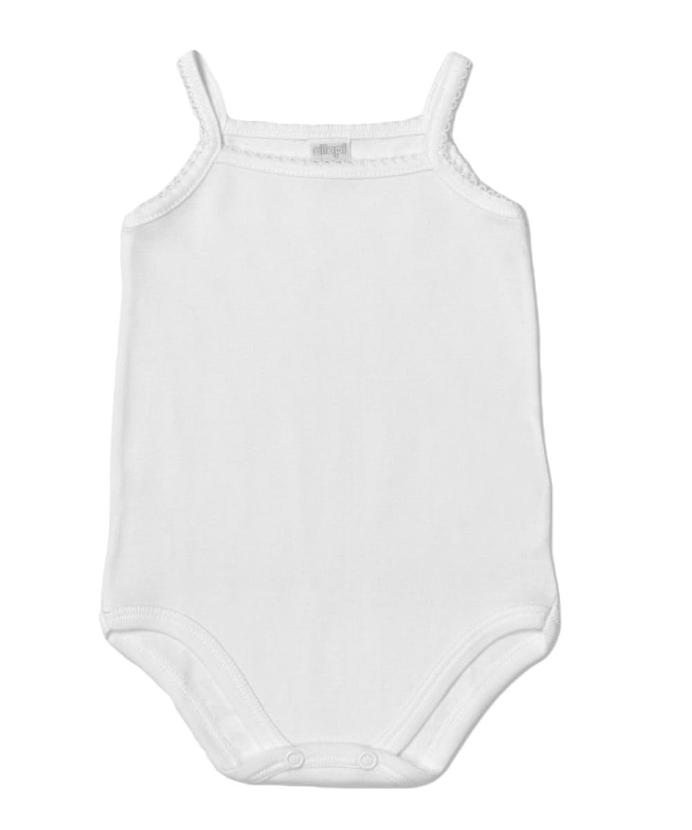 Ellepi Body Neonata in Cotone 100%, Pack 3 e 6 Pezzi, Intimo Bambina Anallergico e Antiacaro, Body Spalla Stretta con Bottoni a Pressione, Morbido e Traspirante