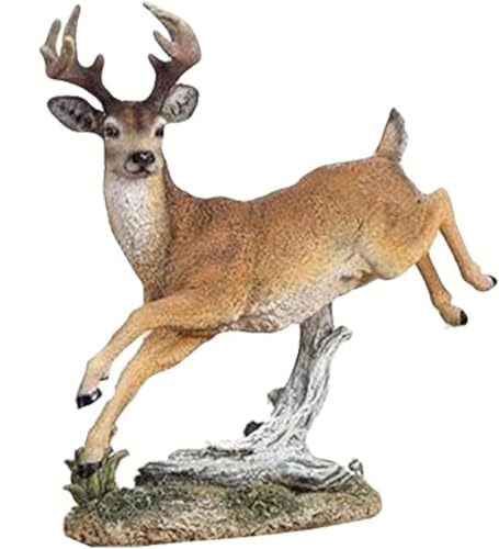 Napco Imports Outdoor Garden Patio Statue Figurine 7.25 inch Resin Leaping Deer