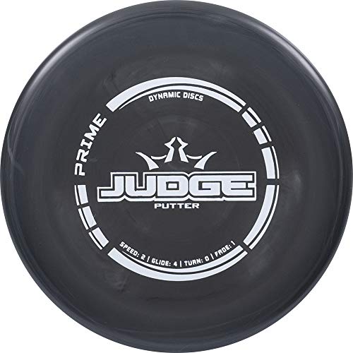 Dynamic Discs Prime Judge Disc Golf Putter | Black | 170g Plus | Throwing Frisbee Golf Putter | Great Off of The Tee Box | Stable Disc Golf Flight | Beaded Disc Golf Putter | Stamp Color Will Vary