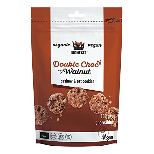 Kookie Cat cashew & oat cookies, Mini - Double Choco Walnut, 100g Cover