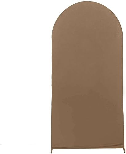 Vista 135 de Efavormart - Marco de fondo redondo de elastano de 7 pies, cubierta de arco de boda de 2 lados Blanco