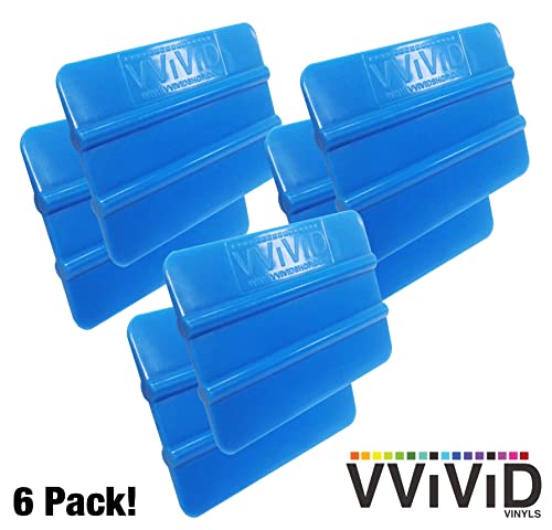 Image of VViViD Blue Handheld Vinyl Wrap Applicator Squeegee (6 Pack)