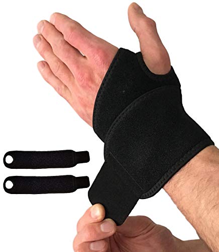 Wrist Wraps for Wrist Support â€“ Wrist Compression Straps with Thumb Hole for Wrist Tendonitis, Arthritis & Carpal Tunnel. Alternative to a Wrist Brace or Wrist Splint. Left or Right Hands (2 Wraps)