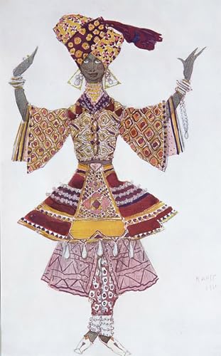 Elegante pintura en lienzo de ballet por Leon Bakst, impresión artística premium de 60x90cm