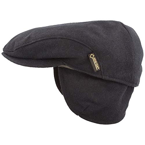 Breiter Gorra Plana de Invierno con Orejeras Flatcap Visera con Membrana Gore-Tex - Hecha de Lana con Forro Interior Suave y Protección Plegable para Orejas Azul 58 Cover