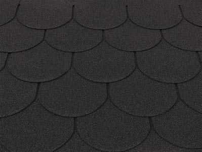 Isolbau Dachschindeln Biberschwanz - Dachpappe als Bedachung für Gartehaus, Vogelhaus, Hundehütte - Schwarz, 6 m² (2…