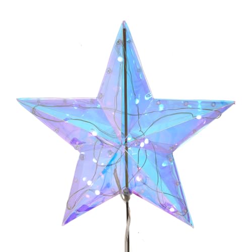 Kurt Adler 13.25-inch Multicolor RGB Holographic Star Treetop