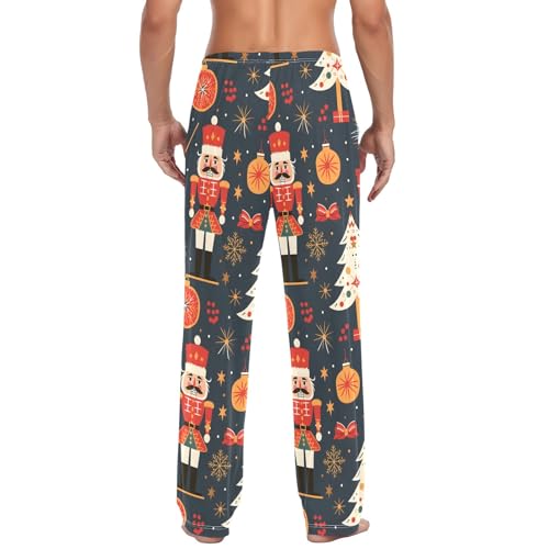 Christmas with Nutcracker Men's Pajama Pants Lightweight Sleepwear Bottom Lounge Pants3