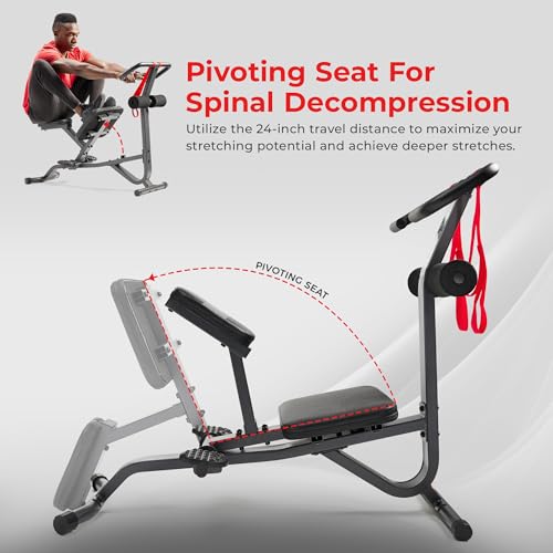 Image of Sunny Health & Fitness Full Body Stretch Machine Back Stretcher Pivot Seat