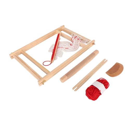 Atyhao 子供の織機大人用無垢材金属製耐久性糸ボール付きマルチクラフト織機手編み初心者工作学習家族のDIY時間小学校の授業活動