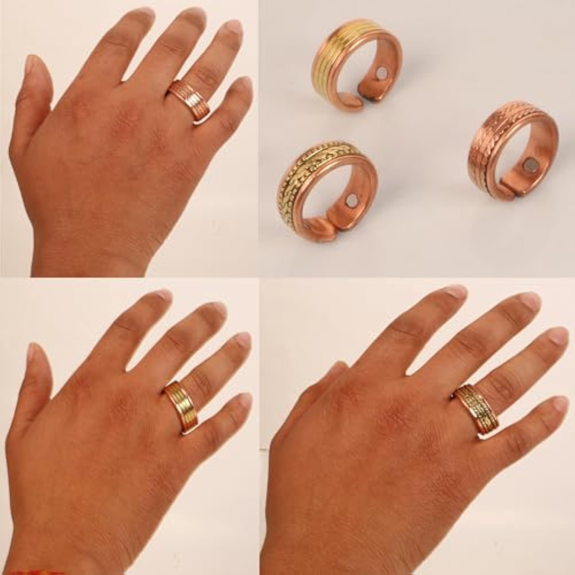 Handcrafted Pure Copper Magnetic Ring by Indian Artisans