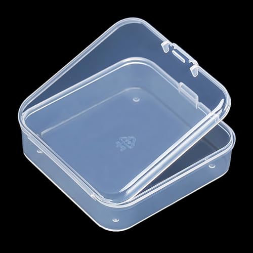 Image of 24Pcs Square Bead Organizers with Lid (2.52 x 2.52 x 0.79 inch), Small Square Plastic Clear Beads Storage Containers Box for Beads, Small Items etc
