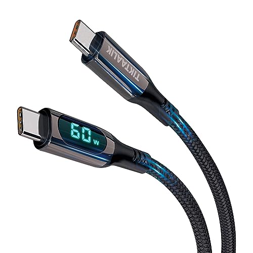 TIKTAALIK LCDディスプレイ 付き 240W QC 4.0/3.0 & PPS 対応 USB C to Cケーブル Type C to C ケーブル 1.5m [ 消費電力 ワット アンペア ボルト 表示 液晶ディスプレイ 急速充電 eMarker ICチップ搭載 高級ナイロン ] TT25258 【国内正規品】