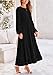 PRETTYGARDEN Women's Fall Spring Elegant Long Sleeve Maxi Dress Swiss Dot A Line Flowy Casual Holiday Party Going Out Dresses (Black,X-Small)