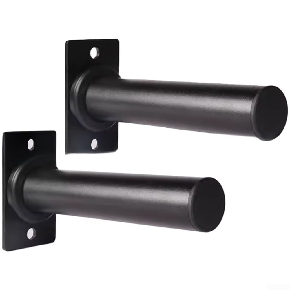Supporto da parete in acciaio per bilancieri con foro da 25 mm e 50 mm, nero, resistente, staffa per attrezzi da palestra e fitness