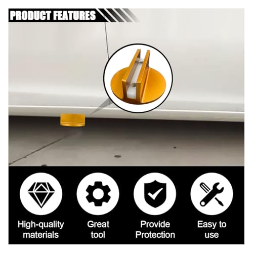 Image of 2PCS Universal Magnetic Jack Pad, 0.37 inch Slotted Aluminum Grooved Pad | Jack Puck Pinch, Pinch Weld Frame Rail Adapter with Large Slotted for Most Cars SUVs Trucks, Orange