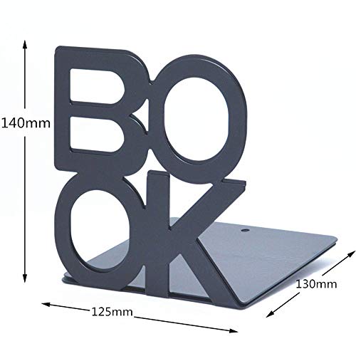 Metal Bookends Heavy Duty Book Ends L-Shaped "Book" Letter Nonskid Bookends for Shelves 1 works for Office (White) - Image 3