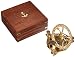 Solid Brass 3" Sundial Compass - W/Inlaid Hardwood Box