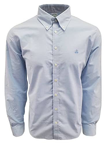 Brooks Brothers Mens Milano Fit Buttondown Shirt (X-Large, Light Blue (Blue Logo))