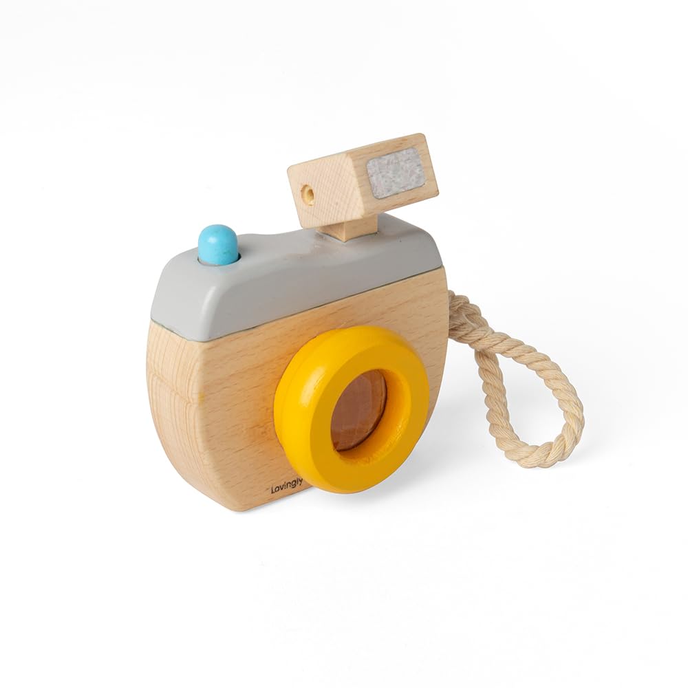 Bigjigs Toys Wooden Kids Camera, Toddler Role Play Toy, Sustainable Gifts For Girls & Boys, Made From Eco Friendly Wood