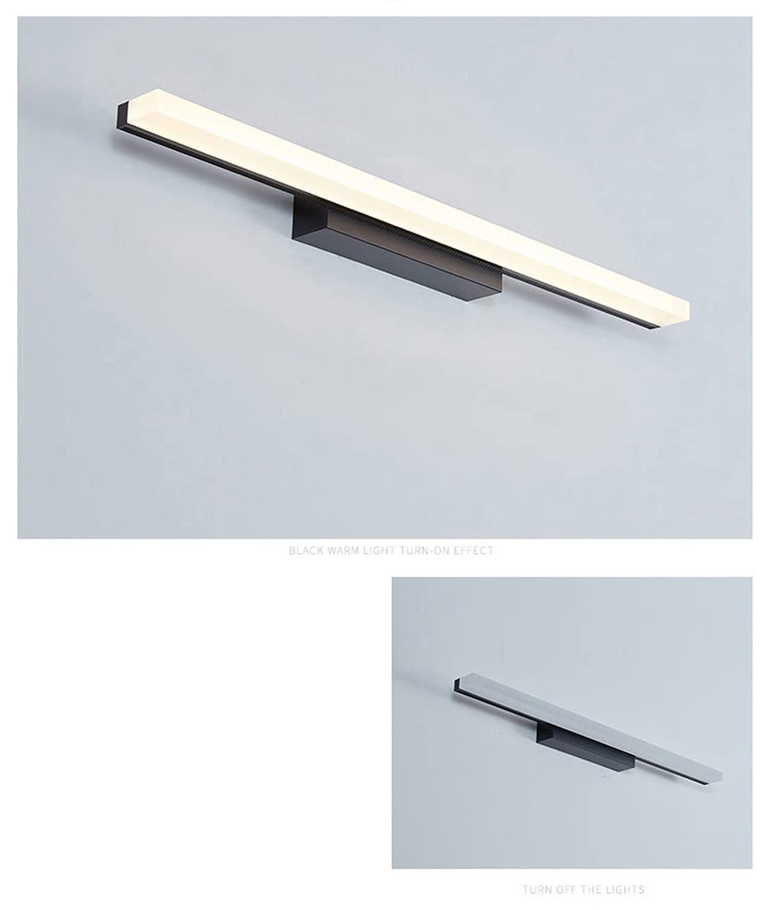 Luce specchio bagno, Lampada specchio per, Lampade parete con interruttore cavo Luce specchio Luci moderne specchio cosmetico in cristallo mobile toeletta, Bianco naturale 4000K