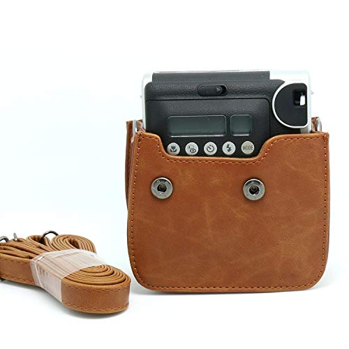 Image of ZENKO Protective Camera Case for Instant Mini 90 Leather Bag with Adjustable Shoulder Strap-Brown