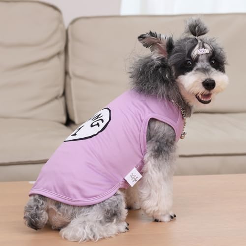Image of CuteBone Dog Shirts 2-Pack Soft Pet Clothes Breathable Summer Vest for Small Puppy and Stretchy Cat Apparel