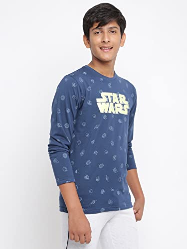 Image of Li'l Tomatoes Boys Regular Fit Printed Round Neck Cotton Tshirt Dblue