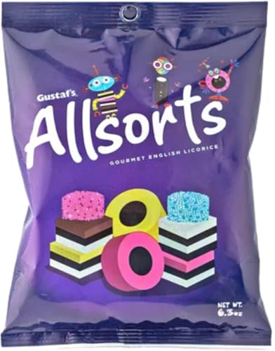 Gustaf's Allsorts Gourmet English Licorice – Natural Color & Flavors - 6.3 Oz Bag (Pack of 3)