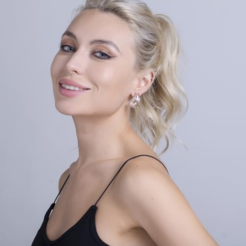 Chunky Acrylic Hoop Earrings, Lightweight Waterdrop Hoops Earrings, Hypoallergenic Trendy Jewelry for Women2