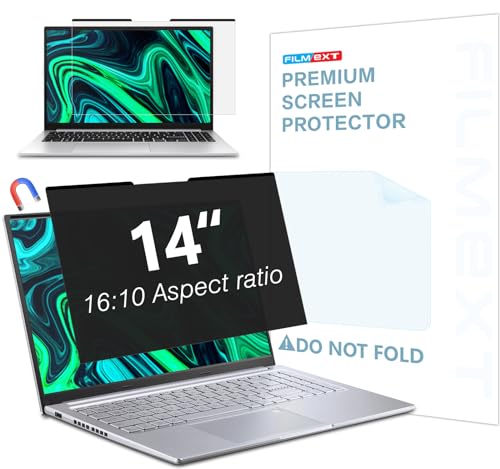 Image of FILMEXT Magnetic Laptop privacy screen 14 inch for 16:10 Widedisplay | Removable Laptop Privacy Screen Shield Anti Glare Blue Light Filter Compatible with HP /Dell /Acer /Lenovo /Asus
