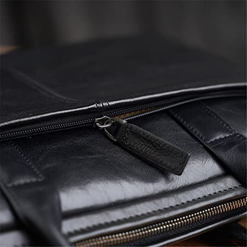 Leather Briefcase Men Bag Business Handbag Male Laptop Shoulder Bags Black Briefcase2