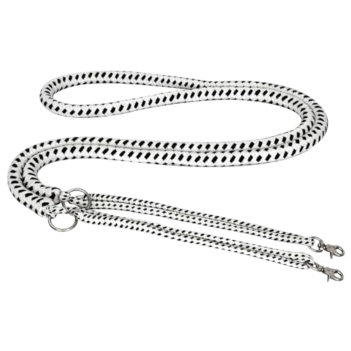Start Soft Longierhilfe aus Baumwolle – Verstellbare Trainingshilfe mit Karabiner für Pferde – Weiche Hilfslonge zur Förderung der Vorwärts-Abwärts-Bewegung – weiß/schwarz (Full (Warmblut))