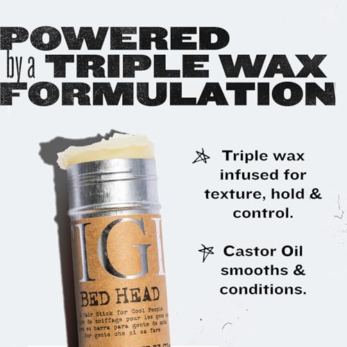 Bed Head by TIGI Hair Wax Stick – Professional Hair Styling Wax for Men and Women, Strong Hold Styling Stick for Slick Back, Glued Hair, Flyaway Control and Texture, Non-Sticky Semi-Matte Finish - Image 3