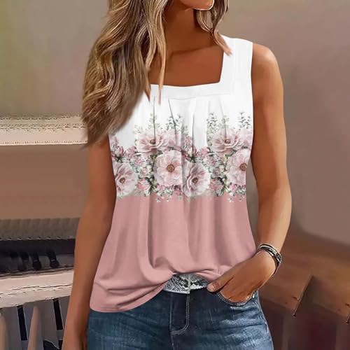 Spring Summer Plus Size Dressy Tank Tops for Women 2025 Womens Workout Floral Boho Beach Sleeveless Shirts Blouses