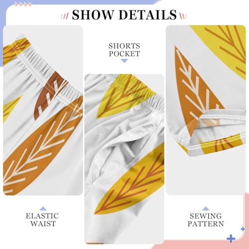 Boys' Pants Fall Leaves Yellow Orange Long Bottoms Jogger Pants Elastic Waist Trousers with Pockets S-XL4