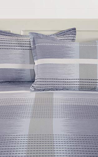 Image of Swayam Pure Cotton Single Bedsheet with 1 Pillow Covers | Size 60 x 90 inch | 160 TC | Geometric Design | Soft Breathable Bed Sheet | Comfortable & Durable for Bedroom - Grey & Beige