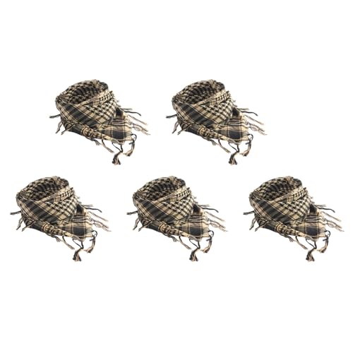 Sprressal 5X Unisex Scarf Polyester Tassel Arab Desert Shemagh,Beige