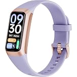 Fitness Tracker with Heart Rate Monitor, 1.1" AMOLED Screen Smart Watch, Activity Tracker, Pedometer, Sports Bracelet with Calorie Counter, Sleep Monitor, 5ATM Waterproof for Women Men (Purple)