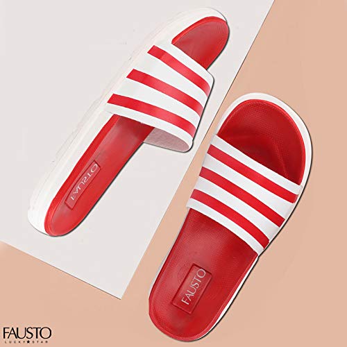 Image of FAUSTO Men's Polyurethane Flip Flop|Outdoor|Lightweight|Comfort|Casual|Sliders with Airmix Sole