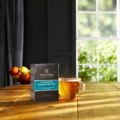Image of Taylors of Harrogate Afternoon Darjeeling, Black Tea, Pillow Bags 50 Count (Pack of 1), Delicate, Sweet & Floral, Caffeinated, Enjoy Hot or Iced, 50 Teabags