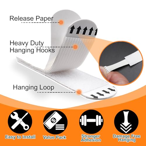 Jxxamz33 PICTURE HANGING STRIPS Heavy Duty - Wall Hanging Strips thumb #1