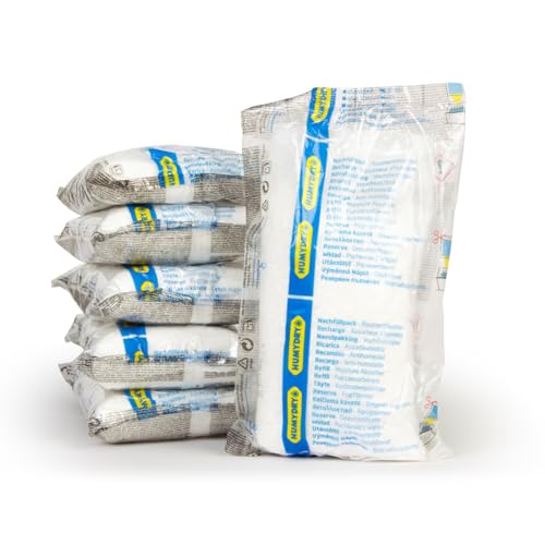 HUMYDRY - Pack 6 Recambio Deshumidificador 1kg – Sin Perfume – Absorbe la Humedad en Espacios de hasta 35 m² – Compatible con Aparatos 1 kg Premium y Magnum