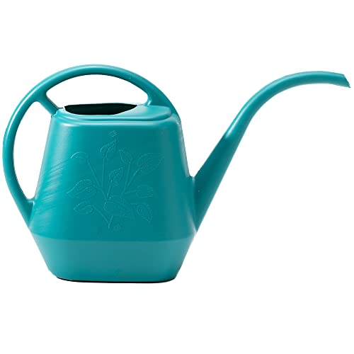 Image of Bloem Aqua Rite Watering Can: 56 Oz - Bermuda Teal - Large Capacity, Extra Long Spout, Durable Plastic, One Piece Construction, for Indoor & Outdoor Use, Gardening